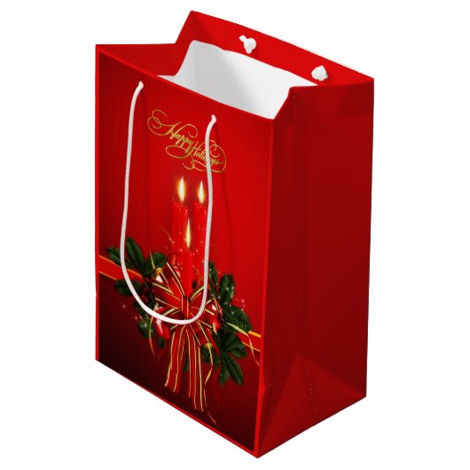 prettige feestdagen Gemiddelde Gift Bag Medium Cadeauzakje (Voorkant Gekanteld)