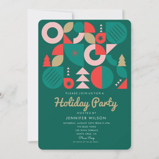 Prettige feestdagen Geometrisch grillig feestje Kaart (Voorkant)