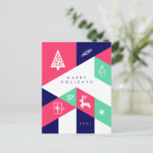 prettige feestdagen Geometrisch kerstBriefkaart Briefkaart (Staand voorkant)