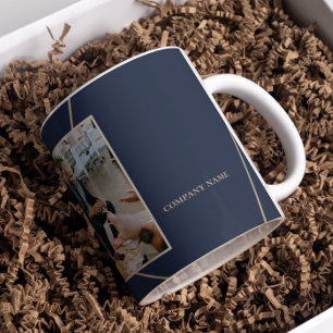 Prettige feestdagen Geometrische Mocha Beige Koffiemok