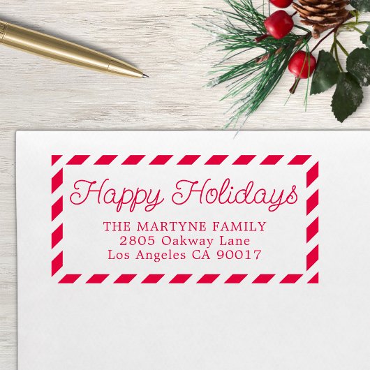 Prettige feestdagen ₩ Gepersonaliseerd adres Zelfinktende Stempel