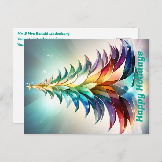 Prettige feestdagen Gepersonaliseerd Briefkaart. C Briefkaart (Voorkant / Achterkant)