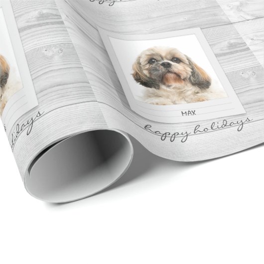 prettige feestdagen Gepersonaliseerd Foto Lijst Pe Cadeaupapier (Rol Hoek)