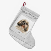 prettige feestdagen Gepersonaliseerd Foto Lijst Pe Grote Kerstsok (Voorkant (Hangend))