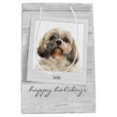 prettige feestdagen Gepersonaliseerd Foto Lijst Pe Medium Cadeauzakje (Voorkant)