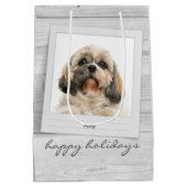 prettige feestdagen Gepersonaliseerd Foto Lijst Pe Medium Cadeauzakje (Achterkant)