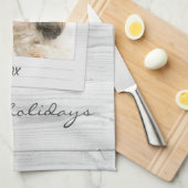 prettige feestdagen Gepersonaliseerd Foto Lijst Pe Theedoek (Quarter Fold)