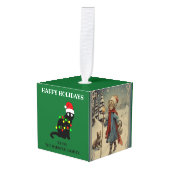 Prettige feestdagen Gepersonaliseerd houten Decoratie (Voorkant hoekig)