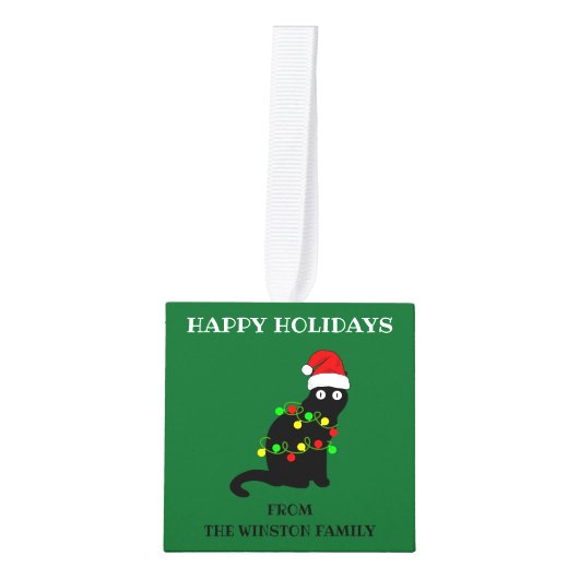 Prettige feestdagen Gepersonaliseerd houten Decoratie (Voorkant)