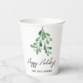 Prettige feestdagen Gepersonaliseerd Papieren Bekers (Achterkant)