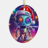 Prettige feestdagen Gepersonaliseerd robot Ornamen Keramisch Ornament (Rechts)