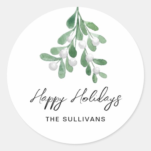 Prettige feestdagen Gepersonaliseerd Ronde Sticker (Voorkant)