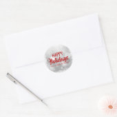 Prettige feestdagen Gepersonaliseerd ROOD Wit Ronde Sticker (Envelop)