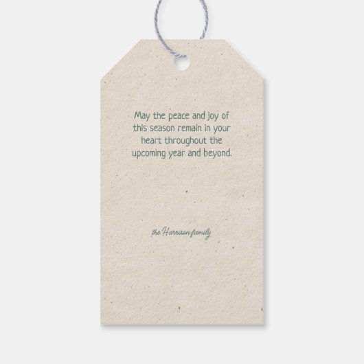 Prettige feestdagen Gepersonaliseerd Sentiment & H Cadeaulabel (Achterkant)