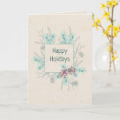 Prettige feestdagen Gepersonaliseerd Sentiment & H Kaart (Gele Bloem)