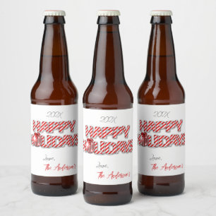 Prettige feestdagen Gepersonaliseerde ballon Bier Etiket