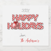 Prettige feestdagen Gepersonaliseerde ballon Bier Etiket (Enkel label)