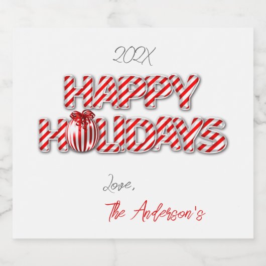 Prettige feestdagen Gepersonaliseerde ballon Bier Etiket (Enkel label)