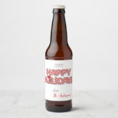 Prettige feestdagen Gepersonaliseerde ballon Bier Etiket (Voorkant)