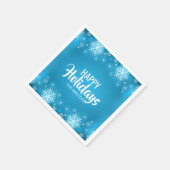 Prettige feestdagen Gepersonaliseerde Blauwe Witte Servetten (Hoek)