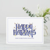 Prettige feestdagen Gepersonaliseerde decoratieve  Feestdagenkaart (Staand voorkant)