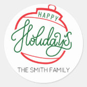 Prettige feestdagen Gepersonaliseerde Gift Label N (Voorkant)