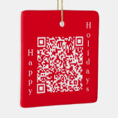 Prettige feestdagen Gepersonaliseerde QR-code Keramisch Ornament (Rechts)