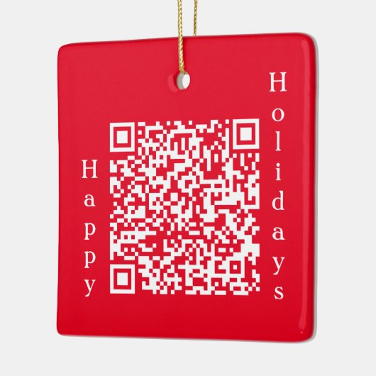 Prettige feestdagen Gepersonaliseerde QR-code Keramisch Ornament (Links)