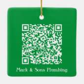 Prettige feestdagen Gepersonaliseerde QR-code Keramisch Ornament (Achterkant)