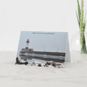 Prettige feestdagen Gepersonaliseerde vuurtoren Kaart (Achterkant)