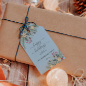 Prettige feestdagen Gepersonaliseerde waterverf Cadeaulabel