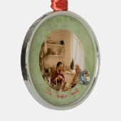 prettige feestdagen Geplande kerstfoto Metalen Ornament (Rechts)