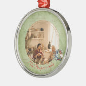 prettige feestdagen Geplande kerstfoto Metalen Ornament (Links)