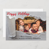 Prettige feestdagen Gescheurde Reveal Feestdagenkaart (Voorkant / Achterkant)