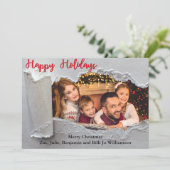 Prettige feestdagen Gescheurde Reveal Feestdagenkaart (Staand voorkant)