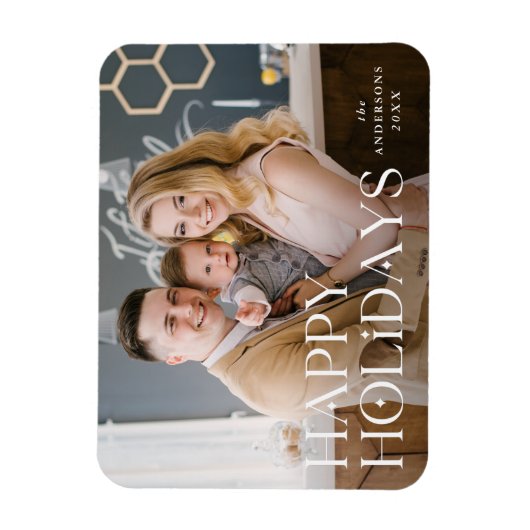 Prettige feestdagen Gestapelde belettering Magneet (Verticaal)