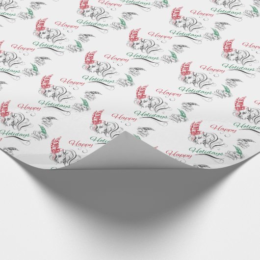 Prettige feestdagen Gestileerde GOATS Cadeaupapier (Hoek)