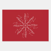 Prettige feestdagen Gestileerde sneeuwvlok op rood Inpakpapier Vel (Voorkant)
