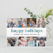 Prettige feestdagen getrokken | Fotocollage Kerstm Kaart (Staand voorkant)