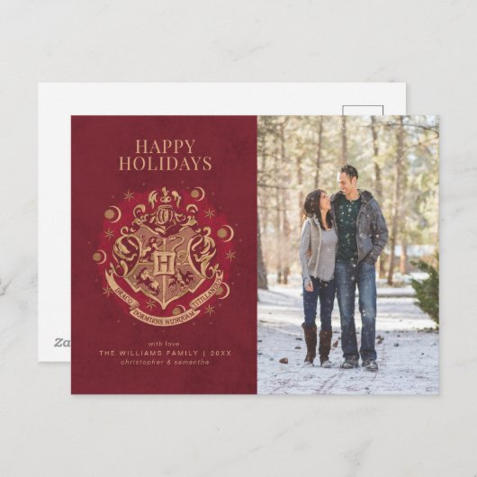 Prettige feestdagen getrokken | HOGWARTS™ Crest Fa (Voorkant / Achterkant)