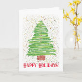 Prettige feestdagen getrokken kunst kaart (Gele Bloem)