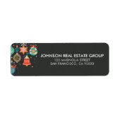 Prettige feestdagen getrokken | Moderne vakantie O Etiket (Voorkant)