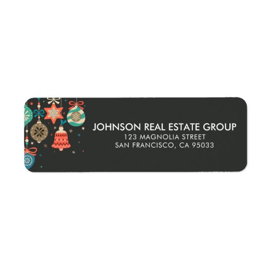 Prettige feestdagen getrokken | Moderne vakantie O Etiket (Voorkant)