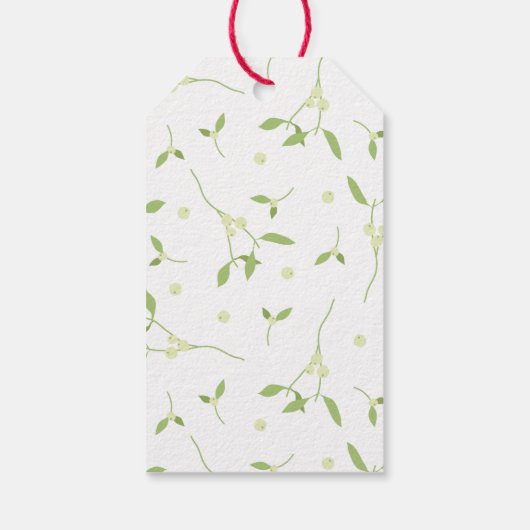 Prettige feestdagen getrokken | Rustieke Mistletoe Cadeaulabel (Achterkant)