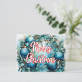 Prettige feestdagen getrokken | Vrolijk kerstfeest Briefkaart (Staand voorkant)