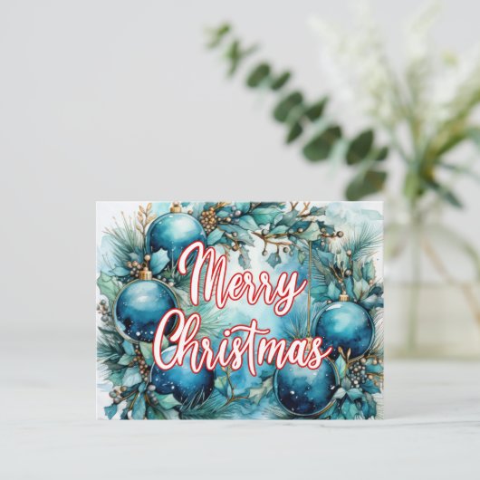 Prettige feestdagen getrokken | Vrolijk kerstfeest Briefkaart (Staand voorkant)