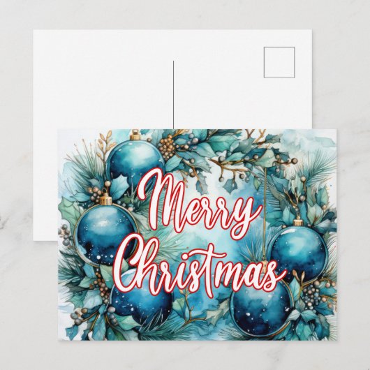 Prettige feestdagen getrokken | Vrolijk kerstfeest Briefkaart (Voorkant / Achterkant)