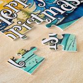 Prettige feestdagen getrokken | Vrolijk kerstfeest Legpuzzel (Zijkant)