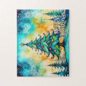 Prettige feestdagen getrokken | Vrolijk kerstfeest Legpuzzel (Verticaal)