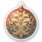 Prettige feestdagen Geweldige kerstboom Bauble Sticker (Voorkant)